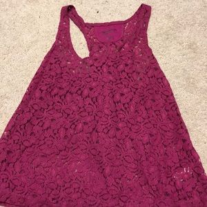 Magenta lace top